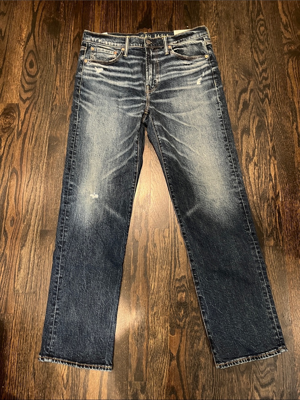 American Eagle NWT Easy Flex Relaxed Straight After Midnight Men’s Jeans 32/34